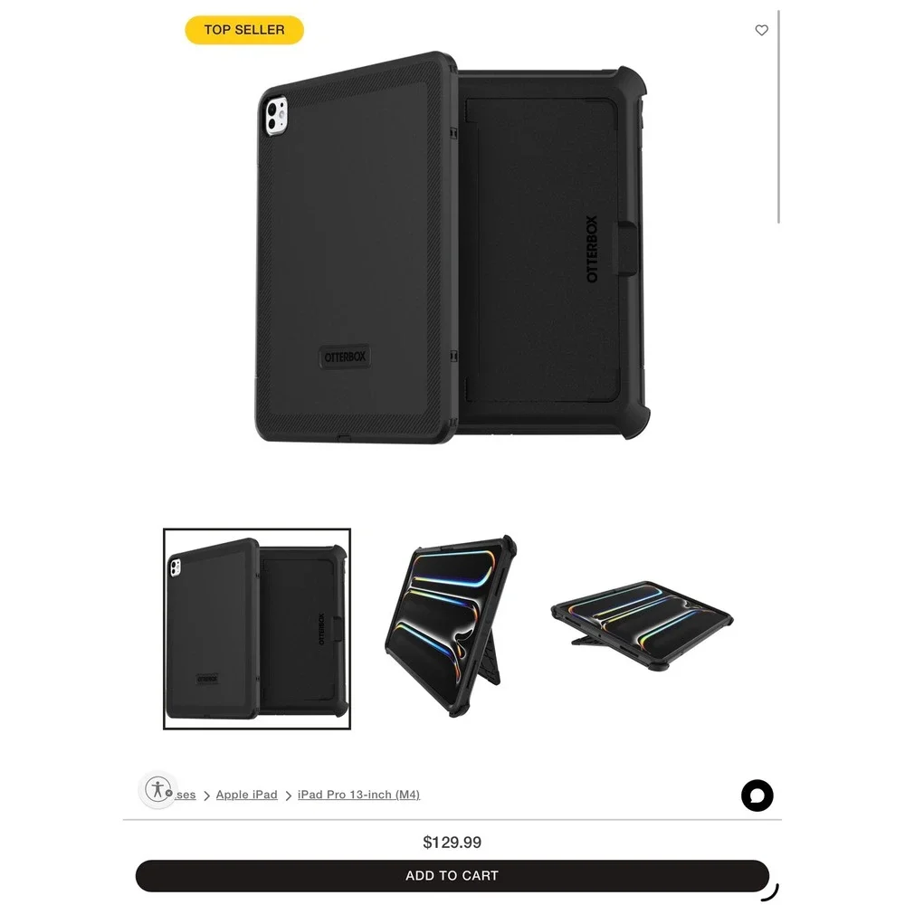 OtterBox Defender Series Pro Case for iPad Pro 13-Inch M4‎ Black Rugged 77-95155